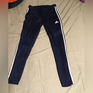 Women adidas Track pants. Size small. Color navy blue and white.